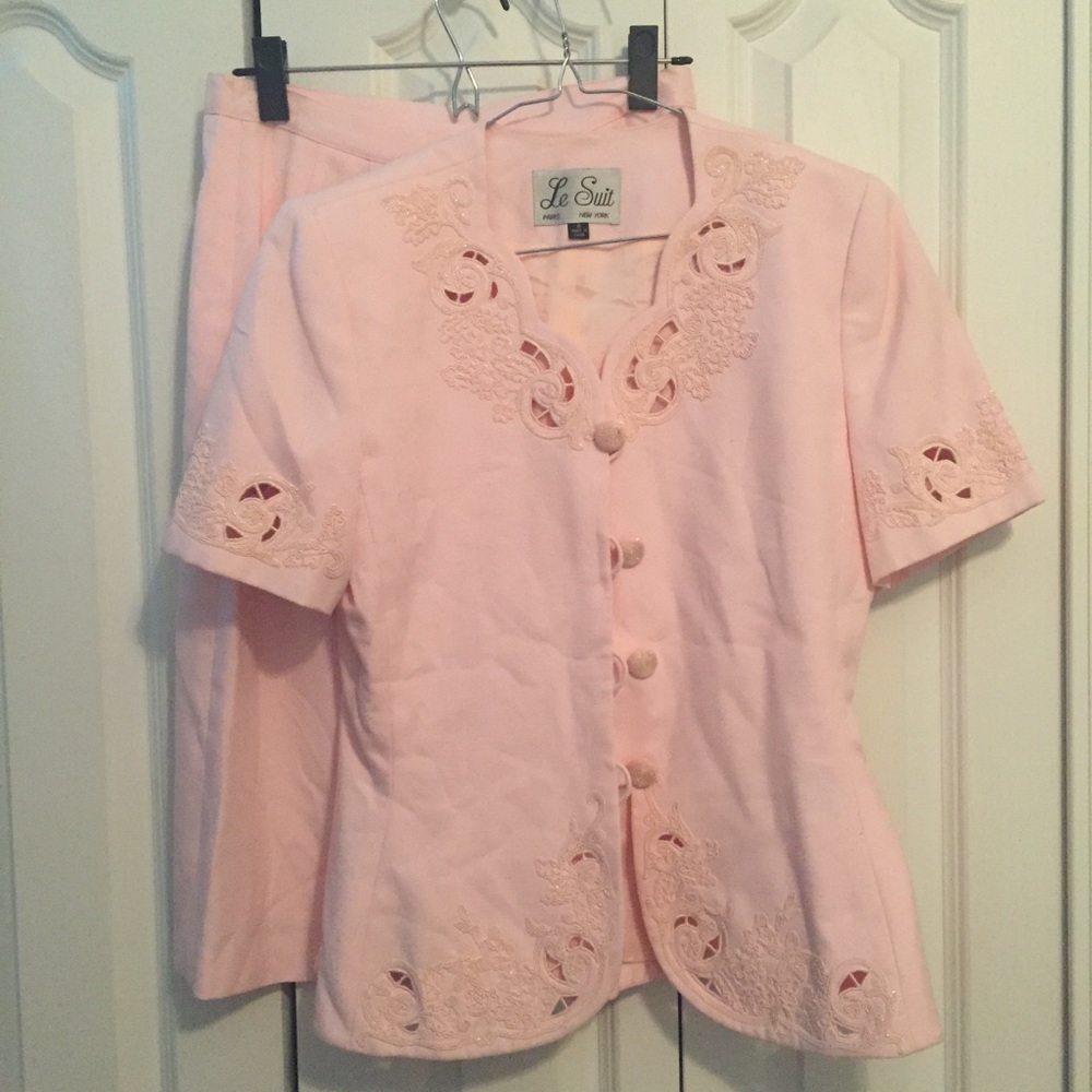 Light Pink Set of Blazer and Skirt